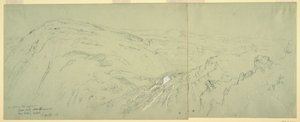 Dessin, vue lointaine de Damas, Syrie, 7 mai 1868 - Frederic Edwin Church