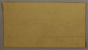 Dessin, vue lointaine du mont Saddleback, Maine, 1er octobre 1867 - Frederic Edwin Church