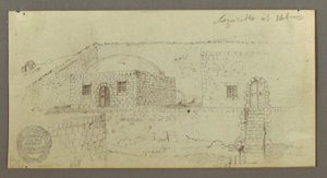 Dessin, maison à dôme, maison avec escalier, février peut-être 1868 - Frederic Edwin Church
