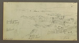 Dessin, maison à dôme, maison avec escalier, février peut-être 1868 - Frederic Edwin Church