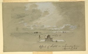 Dessin, Effet de la lumière sur Jérusalem, 2 avril 1868