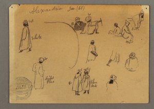 Dessin, études de figures, janvier 1868