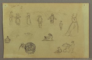 Dessin, Études de figures par le ressac, peut-être 1857-58 - Frederic Edwin Church