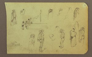 Dessin, figures, verso : figure, paysage, 1883