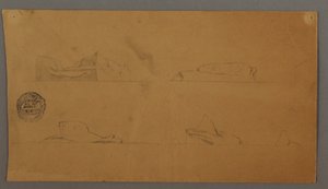 Dessin, icebergs flottants, peut-être 1859 - Frederic Edwin Church