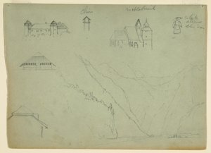 Dessin, du Salzkammergut, Autriche et du Konigssee, près de Berchtesgaden, Bavière, juillet 1868
