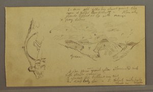 Dessin, Glacier, pont et maison, septembre 1868 - Frederic Edwin Church