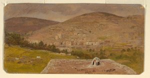 Dessin, Hebron, vue générale, février 1868 - Frederic Edwin Church