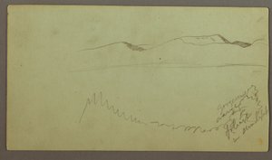 Dessin, chaîne de collines sur une plaine, peut-être 1868 - Frederic Edwin Church