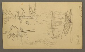 Dessin, chaîne de montagnes, peut-être 1877