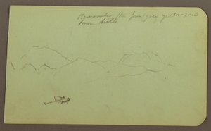 Dessin, collines, bétail ; verso : paysage, 1883 - Frederic Edwin Church