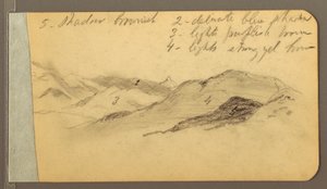 Dessin, collines ; au verso : tête, 1889 - Frederic Edwin Church