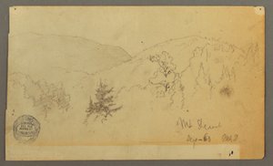 Dessin, collines avec des arbres, 1860 - Frederic Edwin Church