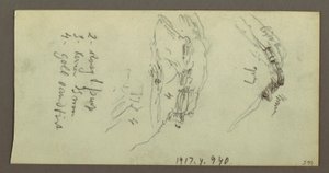 Dessin, sommets et pentes, peut-être 1868 - Frederic Edwin Church