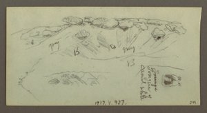 Dessin, sommet de colline avec rochers, peut-être 1868 - Frederic Edwin Church