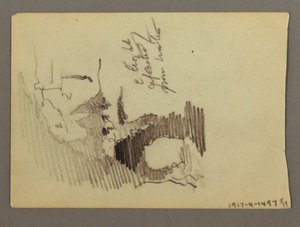 Dessin, Maisons sur la colline, peut-être 1868-69 - Frederic Edwin Church