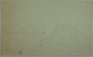Dessin, Iceberg avec deux pics, juin ou juillet 1859 - Frederic Edwin Church