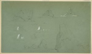 Dessin, Icebergs, 7 et 9 juillet 1859 - Frederic Edwin Church