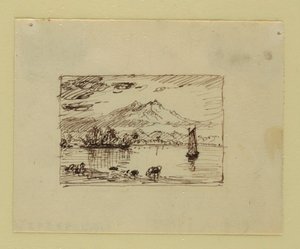 Dessin, paysage imaginaire, vers 1850 - Frederic Edwin Church
