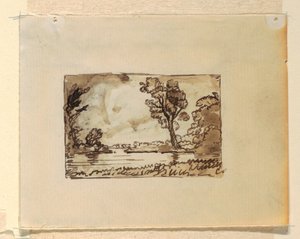 Dessin, paysage imaginaire avec, vers 1870-73 - Frederic Edwin Church