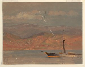 Dessin, côte italienne, au large du détroit de Messine, juillet 1868 - Frederic Edwin Church