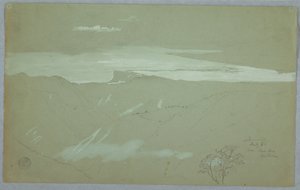 Dessin, côte jamaïcaine et ciel vus depuis le Capitaine Kent, Bellevue, Jamaïque, juillet 1865 - Frederic Edwin Church