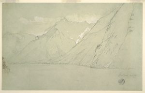 Dessin, Königssee depuis le Falkenstein, juillet 1868 - Frederic Edwin Church