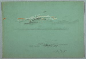 Dessin, lac Millinoket et mont Katahdin, 1878 - Frederic Edwin Church