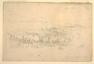 Dessin, lacs près de la maison de montagne, septembre 1844 - Frederic Edwin Church