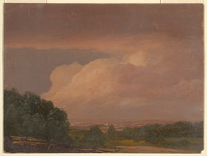 Dessin, paysage (peut-être la vallée de l