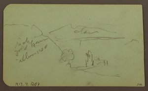 Dessin, paysage, Toluca ; verso : montagne, église, 1883 - Frederic Edwin Church