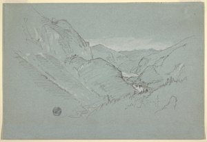 Dessin, Paysage des Alpes, août-septembre 1868 - Frederic Edwin Church