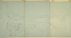 Dessin, Paysage à El Yeman, 1868 - Frederic Edwin Church