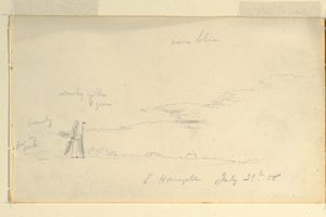 Dessin, Paysage avec moulin à vent, 29 juillet 1858 - Frederic Edwin Church