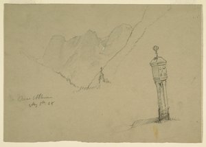 Dessin, Paysages entre Golling et Abtenau, 5 août 1868 - Frederic Edwin Church