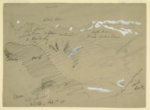 Dessin, Paysages des Alpes bernoises, près de Bel Alp, Suisse, septembre 1868 - Frederic Edwin Church
