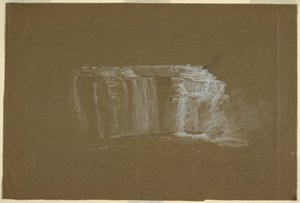 Dessin, chutes inférieures, rivière Genesee, Rochester, New York, 1848 - Frederic Edwin Church