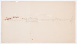 Dessin, lac Millinocket, vue du mont Katahdin, septembre 1878 - Frederic Edwin Church
