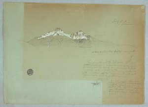 Dessin, mont Iliniza, Équateur, 3 juillet 1857 - Frederic Edwin Church