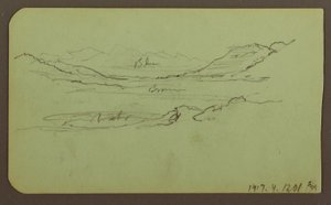 Dessin, paysage de montagne ; verso : paysage, 1883 - Frederic Edwin Church