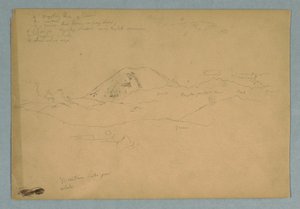 Dessin, pic montagneux, probablement le Chimborazo, s