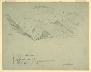 Dessin, sommets montagneux près de Berchtesgaden, Bavière, juin-juillet 1868 - Frederic Edwin Church