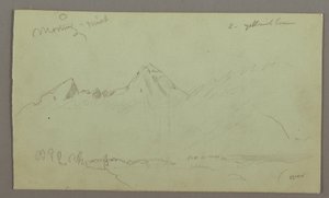 Dessin, pics montagneux, peut-être 1868 - Frederic Edwin Church