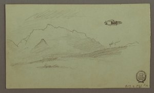 Dessin, pics montagneux, peut-être 1868 - Frederic Edwin Church