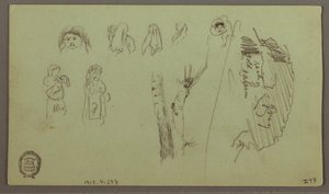 Dessin, chaîne de montagnes, études de figures, mai peut-être 1868 - Frederic Edwin Church
