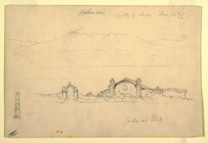 Dessin, chaîne de montagnes avec le Mohanda, au nord de Quito ( ), 24 juin 1857 - Frederic Edwin Church