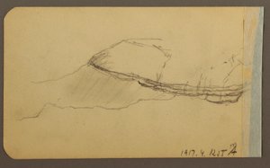 Dessin, Mountain Side, tourelle ; Verso : Mountain Side, 1889 - Frederic Edwin Church