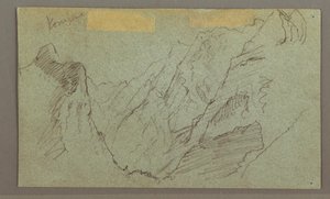 Dessin, vallée de la montagne, peut-être 1868