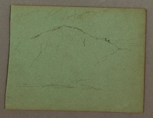 Dessin, Montagne au bord de la mer, peut-être 1856 - Frederic Edwin Church