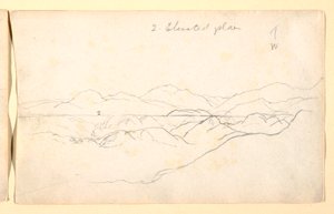 Dessin, Paysage de montagne, Colombie, 1853 - Frederic Edwin Church